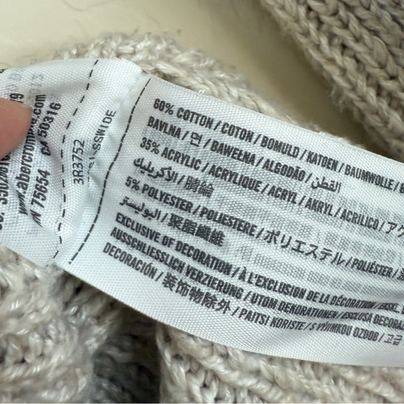 Hollister Off Shoulder Sweater Cream Ribbed Long Sleeve Large Soft Comfy Cozy - Picture 4 of 8